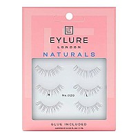 Eylure Naturals False Eyelashes Multipack, Style No. 020 Black , Reusable, Adhesive Included, 3 Pair