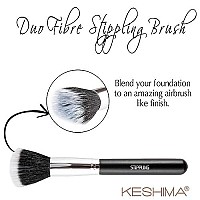 Duo Fiber Stippling Brush By Keshima - Premium Stipple Brush, Best Liquid Foundation Brush, Blending Brush, Face Brush