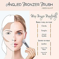 Angled Blush Brush/Bronzer Brush By Keshima - Best Brush for Contour, Blush and Bronzer Makeup Application