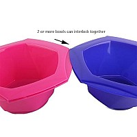 Small Hair Coloring Dye Mixing Tint Bowls and Brush Kit - Set of 7 Different Rainbow Color