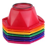 Small Hair Coloring Dye Mixing Tint Bowls and Brush Kit - Set of 7 Different Rainbow Color