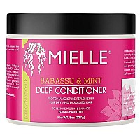 Mielle Organics Babassu & Mint Deep Conditioner with Protein, Moisturizing & Conditioning Deep Treatment, Hydrating Repair for Dry, Damaged, & Frizzy Hair, 8-Ounces