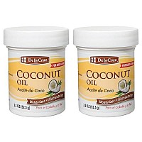 De La Cruz Coconut Oil - Expeller Pressed Coconut Oil for Skin and Hair - Natural Moisturizer for Skin and Hair - 2.2oz (2 Jars)