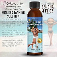 Belloccio Simple Tan 4 Ounce Bottle of Professional Salon Sunless Tanning Solution with 8% DHA and Dark Bronzer Color Guide