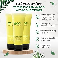 Eco Amenities Travel Size Conditioning Shampoo - 72 Pack, 1 oz Small Tubes with Flip Caps, Green Tea Scent, Bulk Case of Trial Size Toiletries, Individually Packaged Hair Care Samples, Mini 2-in-1 Shampoo & Conditioner Bottles for Guests of Airbnbs, BN...