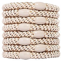 L Erickson Grab & Go Ponytail Holders, Beige, Set Of Eight - Exceptionally Secure With Gentle Hold