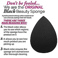 Aesthetica Cosmetics Beauty Sponge Blender - Latex Free and Vegan Makeup Sponge Blender - For Powder, Cream or Liquid Application - One Piece Make Up Sponge