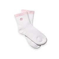 Shea Butter Thermal Moisturizing Socks: White/Pink Trim by Earth Therapeutics