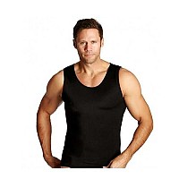 Insta Slim Mens Slimming Compression Muscle Tank Top Body Shaper Abdomen Control Undershirt (Black-X-Large)