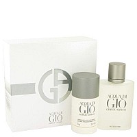 Acqua Di Gio Gift Set - 3.4 Oz Eau De Toilette Spray + 2.6 Oz Deodorant Stick Mens Cologne