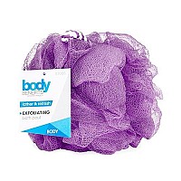 Body Benefits by Body Image Exfoliating Bath Sponge, Lather & Refresh, Buff & Revitalize, with Easy-to-Hold Strap (Colors May Vary)