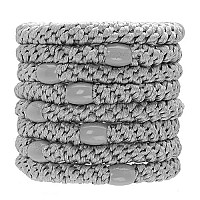 L Erickson Grab & Go Ponytail Holders, Silver, Set Of Eight - Exceptionally Secure With Gentle Hold