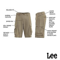 Lee Mens Dungarees New Belted Wyoming Cargo Shorts, Cadet Gray, 29 Us