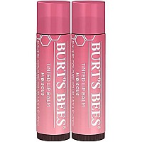 Burt's Bees Mothers Day Lip Balm Gifts for Mom, Tinted Moisturizing Lip Care for Women, for Dry Lips, 100% Natural, with Shea Butter, Hibiscus (2 Pack)