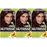 Garnier Nutrisse Nourishing Hair Color Creme, 30 Darkest Brown (Sweet Cola), 3 Count (Packaging May Vary)