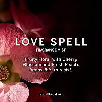 Victorias Secret Love Spell Mist, Body Spray For Women, Notes Of Cherry Blossom And Fresh Peach Fragrance, Love Spell Collection (84 Oz)