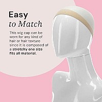 Milano Collection Wig Caps for Women | Premium Breathable, Stretchable, Nylon Bald Wig Cap Liner Stocking for Wigs and Lace Front Wigs, Hair Cap, Nude, 1 Pack of 9 Caps, 9 Count