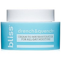 bliss Drench and Quench Cream-To-Water Daily Moisturizer and Hydrating Skin Cream for Balancing and Brightening, Vegan Formula, 1.7 Ounce