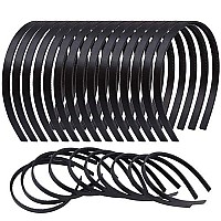 Candygirl 36Pcs Black Plastic Headbands 2/5(1Cm) Width For Womens Girls Plain Headband Craft Diy Hairband With Teeth