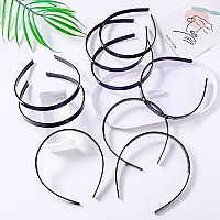 Candygirl 36Pcs Black Plastic Headbands 2/5(1Cm) Width For Womens Girls Plain Headband Craft Diy Hairband With Teeth