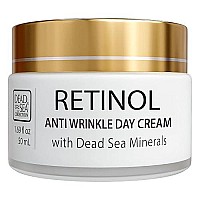 Dead Sea Collection Anti-Wrinkle Day Cream for Face with Retinol - Anti Aging - Skin Care with Sea Minerals - Nourishing, Moisturizer, Hydrating and Smoothing Face Cream (1.69 fl.oz)