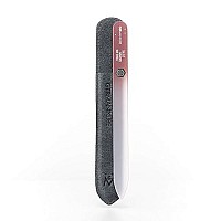 GERMANIKURE Mantra Glass Nail File in Suede Case, Ethically Made in Czech Republic - Professional Manicure & Pedicure Tools for Smooth Easy Shaping of Natural Fingernails