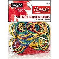 Annie Large Assorted Color Rubber Bands 150 ct 3150