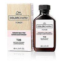 WELLA colorcharm Hair Toner, Neutralize Brass With Liquifuse Technology, T28 Natural Blonde, 1.4 oz