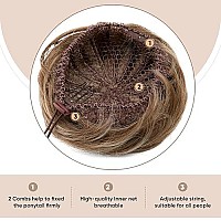 SARLA Black Brown Hair Bun Extension Updo Drawstring Ballet Buns Hair Pieces for Women Girls Lady Synthetic Donut Chignon