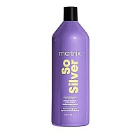 Matrix So Silver Purple Shampoo For Neutralizing Yellow Tones | Color Depositing | For Blonde, Grey, Platinum, & Bleached Hair | Toning & Clarifying Shampoo | 33.8 Fl. Oz