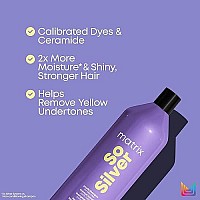 Matrix So Silver Purple Shampoo For Neutralizing Yellow Tones | Color Depositing | For Blonde, Grey, Platinum, & Bleached Hair | Toning & Clarifying Shampoo | 33.8 Fl. Oz