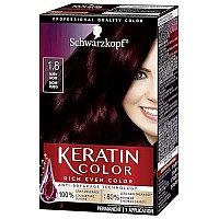 Schwarzkopf Keratin Color Permanent Hair Color Cream, 1.8 Ruby Noir