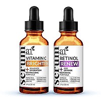 ArtNaturals Vitamin-C and Retinol Serum - (2 x 1 Fl Oz / 30ml) - Holiday Gift Set - Wrinkle & Dark Circle Remover (Morning & Night Anti Aging Therapy) - Natural and Moisturizing Treatment (ANAA-0203)