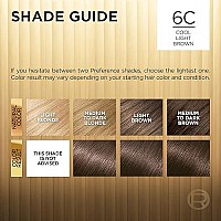 L'Oreal Paris Superior Preference Fade-Defying + Shine Permanent Hair Color, 6C Cool Light Brown, Pack of 1, Hair Dye