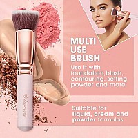 Flat Top Kabuki Foundation Brush - Premium Makeup Face Brush For Liquid, Cream, Powder - Blending, Buffing, Stippling Brush - Pro Quality Synthetic Dense Bristles