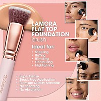 Flat Top Kabuki Foundation Brush - Premium Makeup Face Brush For Liquid, Cream, Powder - Blending, Buffing, Stippling Brush - Pro Quality Synthetic Dense Bristles