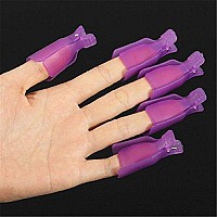 Onwon 10pc Professional Plastic Acrylic Nail Art Soak Off Cap Clip Uv Gel Polish Remover Wrap Cleaner Clip Cap Tool (Purple)