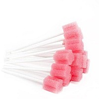 Wellglers Sterile Sponge Mouth Swabs,Disposable Oral Swabs,Individually Wrapped (100Pcs,Pink)