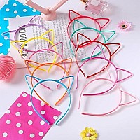 Candygirl Girls Plastic Headbands Cat Ear Headbands For Girls Women Cat Ear Hair Hoops Hair Accessories For Girls And Women Daily Wearing Accessories Party Favor (10Pcs Mix Colors Cat Ear Headbands)