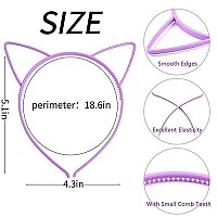 Candygirl Girls Plastic Headbands Cat Ear Headbands For Girls Women Cat Ear Hair Hoops Hair Accessories For Girls And Women Daily Wearing Accessories Party Favor (10Pcs Mix Colors Cat Ear Headbands)