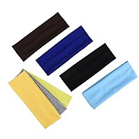 eBoot 12 Pcs Stretch Elastic Yoga Cotton Headbands Mixed Colors for Teens, Girls and Women