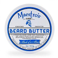 Maestro's Classic BEARD BUTTER | Anti-Itch, Extra Soothing, Hydrating Beard Creme For All Beard Types & Lengths- Mark of a Man Blend, 4 Ounce