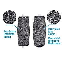 10 Extra Coarse Replacement Roller Refill Heads For Amope Pedi Electronic Perfect Foot File With Diamond Crystals (Pack Of 10) Black