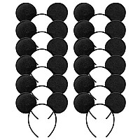 Chuangqi Mouse Ears Headband, Solid Black (Set Of 12)