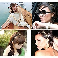 Yueton Pack Of 2 Alloy Leaf Elastic Hair Band Headband Fashion Elegant Hair Accessory