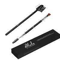 iLuLu Metal Eyelash Comb and Eyebrow Brush with Spoolie, 2 Pieces Professional Makeup Tools Set Best For Eyeliner, Define Lash & Brow Cosmetics