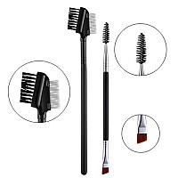 iLuLu Metal Eyelash Comb and Eyebrow Brush with Spoolie, 2 Pieces Professional Makeup Tools Set Best For Eyeliner, Define Lash & Brow Cosmetics