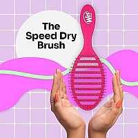 Wet Brush Speed Dry Detangler (Pink)- Ergonomic, Heat Flex Bristles, Blow Dry, Detangling Knots, Snag-Free, Anti-Static Brush for All Hair Type