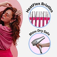 Wet Brush Speed Dry Detangler (Pink)- Ergonomic, Heat Flex Bristles, Blow Dry, Detangling Knots, Snag-Free, Anti-Static Brush for All Hair Type