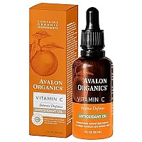 Avalon Organics Vitamin C Oil , Anti-Aging Serum with Essential Fatty Acids, Vitamin E, Hydrating & Brightening Serum, Helps Reduce Lines & Wrinkles